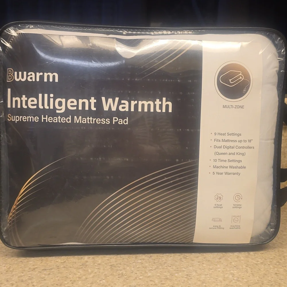 Bwarm Premium Multi-Zone Electric Heated Mattress Pad Twin Size, 39" x 75" - Picture 9 of 12